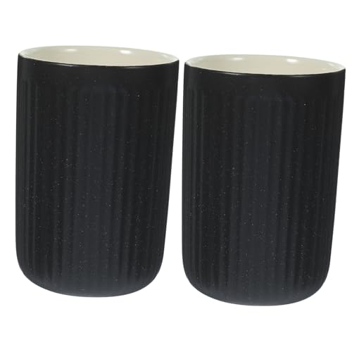 HIAKDOFT 2 Stück Zahnputzbecher aus Langlebiger Rutschfester Keramik mit Vintage linienmuster Wiederverwendbar Bruchsicher Großer Mundspülbecher für Badezimmer und Reisen HIAKDOFT 2 Stück Zahnputzbecher aus Langlebiger Rutschfester Keramik mit Vintage linienmuster Wiederverwendbar Bruchsicher Großer Mundspülbecher für Badezimmer und Reisen von HIAKDOFT