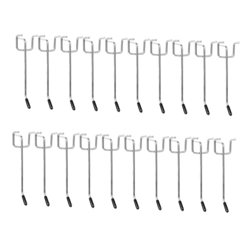 HIAKDOFT 20 Sätze Teiliges Eisen Pegboard Haken mit Dreibeiniger Konstruktion Robust und Langlebig Inklusive Schwarzer Gummischutzkappen für Lochwandaufbewahrung und Werkzeugaufbewahrung von HIAKDOFT