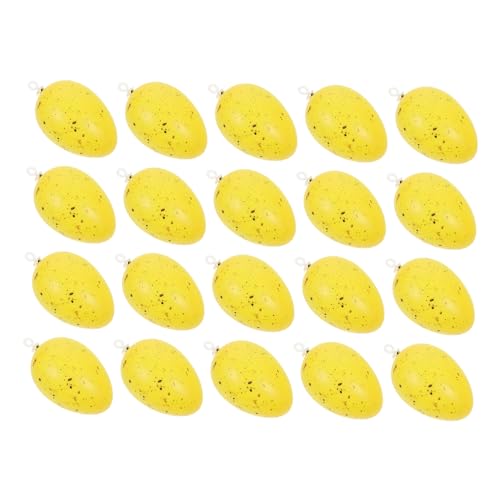HIAKDOFT 20 Stück Simuliertes Kunststoff -Ei gefüllt groß Tablett Mini Ostereier Easter Ostereier Set gilbe Nachahmung Osterei Ornament Osterei-Verzierung Plastik Yellow von HIAKDOFT