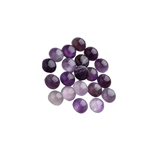 HIAKDOFT 20 Stück Teiliges Lila Glas Edelstein Cabochons Flache Rückseite für Schmuck DIY Uhr Dekorationen Halbrunde Zeitstein Aufkleber für Bastelbedarf und Schmuckherstellung von HIAKDOFT