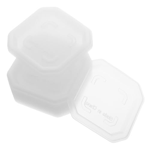 HIAKDOFT 20 Stück Teiliges Quadratische Pflanzuntersetzer aus Dickem Kunststoff Halbdurchsichtig Robust Platzsparend für Blumentöpfe für Zimmerpflanzen Balkon und Büro Stilvolles von HIAKDOFT