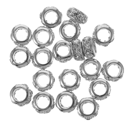 HIAKDOFT 20 Stück Teiliges Rondelle Spacer Perlen aus Kupfernem Strass Lose Schmuckperlen für DIY Schmuckherstellung Silberfarbene Zwischenperlen für Armbänder Halsketten Basteln HIAKDOFT 20 Stück Teiliges Rondelle Spacer Perlen aus Kupfernem Strass Lose Schmuckperlen für DIY Schmuckherstellung Silberfarbene Zwischenperlen für Armbänder Halsketten Basteln von HIAKDOFT