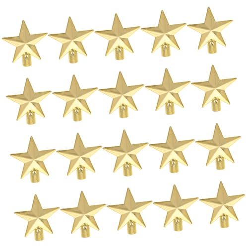 HIAKDOFT 20 Stück Teiliges Weihnachtsbaumspitze Stern Goldfarben Leichte Christbaumspitze Deko Weihnachtsbaumspitze für Festliche Weihnachtsdeko Zuhause und Party Vintage Xmas Star Ornament von HIAKDOFT