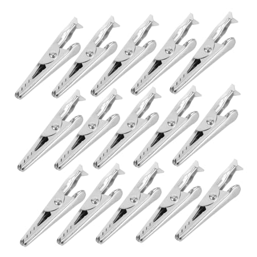 HIAKDOFT 200 Stück Alligator Clips aus Eisen Elektrische Testklemmen mit Stabilem Federmechanismus für Labor DIY Basteln und Kabelmanagement Langlebige Krokodilklemmen für Präzise Messungen von HIAKDOFT