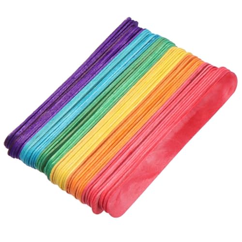 HIAKDOFT 200 Stück Bunte Holzstäbchen Eis Am Stiel Sticks für DIY Eisformen Holzstiele Basteln Eisstiele für Wiederverwendbar Sicher ohne Grate Vielseitig für Sommer Party Restaurant und von HIAKDOFT