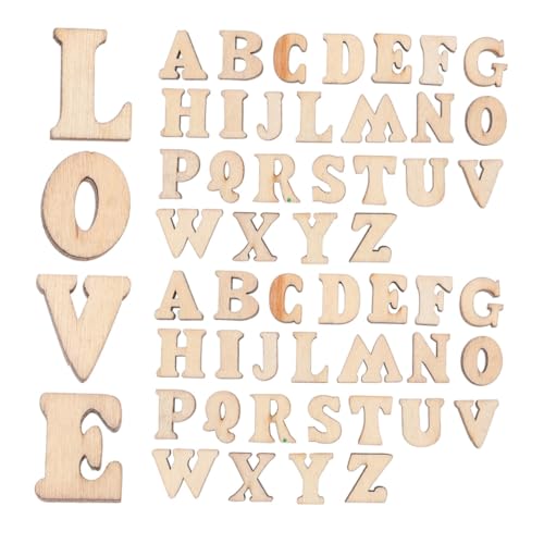 HIAKDOFT 200 Stück Teiliges Holzbuchstaben zum Basteln Blanko Holzfliesen für DIY Kunsthandwerk Natürliche Holzbuchstaben für Kreative Holzdekorationen für Wand Fenster Tisch und Party von HIAKDOFT