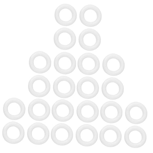 HIAKDOFT 24 STK. DIY Styropor Donut Kranzringe Teilig Rund Kreis Bastelset Leicht Sicher für Handarbeit Adventskranz Basteln Kindergarten Zuhause von HIAKDOFT