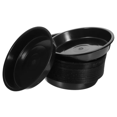 HIAKDOFT 25 Stück Teiliges Pflanzgefäß Untersetzer aus Robustem Kunststoff Flache Pflanztopf Ablageplatten für Balkon und Garten Wasserfeste Blumentopf Unterlagen zur Bodenschutz und von HIAKDOFT