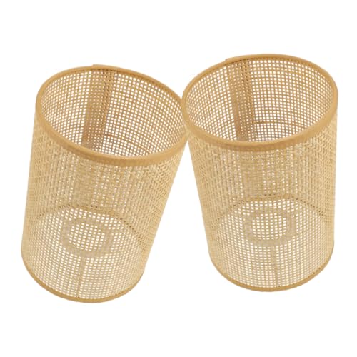 HIAKDOFT 2Stücke Rattan Lampenschirm für Hängelampe und Stehlampe Moderner Lampenschirm für Gemütliche im Wohnzimmer Schlafzimmer Hotel und Restaurant von HIAKDOFT