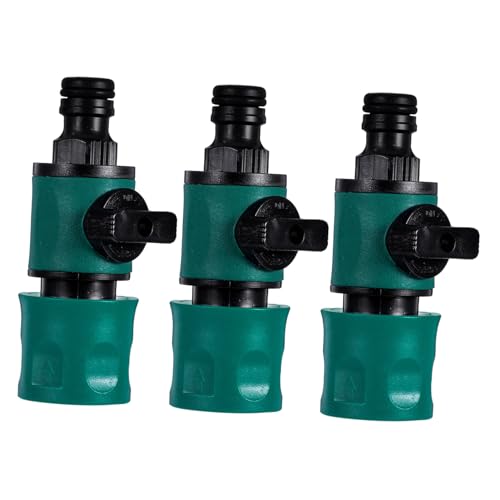 HIAKDOFT 3 Stück Gartenschlauch Schnellkupplung mit Innengewinde Absperrventil Teiliges Hochdruck Beständig für Gartenbewässerung und Industrielle Kühlung mit Präziser Durchflussregelung von HIAKDOFT