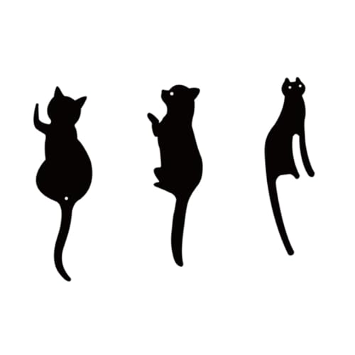 HIAKDOFT 3 Stück Katzen Wandhaken Schwarz Selbstklebend ohne Bohren Multifunktionale Wandhaken für Mantel Handtuch und Schlüssel Dekorative Aufbewahrung für Schlafzimmer und Wohnzimmer HIAKDOFT 3 Stück Katzen Wandhaken Schwarz Selbstklebend ohne Bohren Multifunktionale Wandhaken für Mantel Handtuch und Schlüssel Dekorative Aufbewahrung für Schlafzimmer und Wohnzimmer von HIAKDOFT