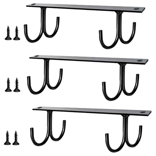 HIAKDOFT 3 Stück Teiliges Metall haken Küchenschränke Stabiler Becherhalter mit Haken Schwarzer Unter schrank Tassenhalter für Kaffeetassen Multifunktionaler Organizer für Geschirr und von HIAKDOFT