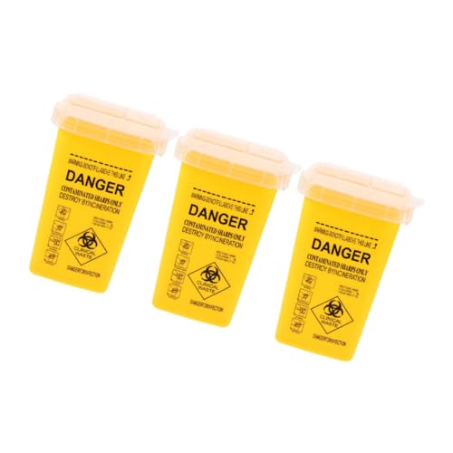 HIAKDOFT 3 Stück Teiliges Sharps entsorgungsset mit Klappbarem Deckel Sicherer Nadelbehälter für Zuhause und Barber Leicht Tragbar mit Warnhinweisen für Medizinische Abfälle und Scharfe HIAKDOFT 3 Stück Teiliges Sharps entsorgungsset mit Klappbarem Deckel Sicherer Nadelbehälter für Zuhause und Barber Leicht Tragbar mit Warnhinweisen für Medizinische Abfälle und Scharfe von HIAKDOFT