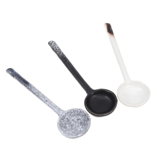 HIAKDOFT 3 Stück Teiliges Suppenlöffel aus Keramik Großer Haushaltslöffel mit Langem Griff Ergonomisch Geformt Langlebig und Hitzebeständig Geeignet für Zuhause Restaurant und von HIAKDOFT