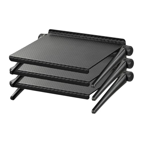 HIAKDOFT 3 Stück Tv Rack Ablage Teiliges aus Robustem Kunststoff Bildschirmregal für Tv Monitor Router Einfache Montage ohne Bohren Platzsparend Hohe Tragkraft Vielseitig Nutzbar für von HIAKDOFT