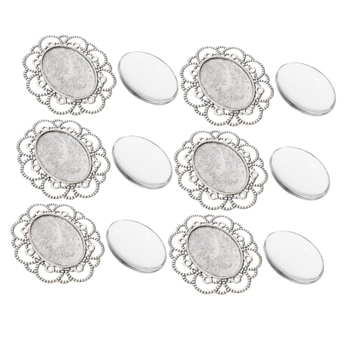 HIAKDOFT 30 Stück Teiliges Brooch Making aus Retro lünette aus Legierung mit Glas domes DIY Broschennadeln Basteln Vielseitige Broschen Basis für Individuelle Gravuren und von HIAKDOFT