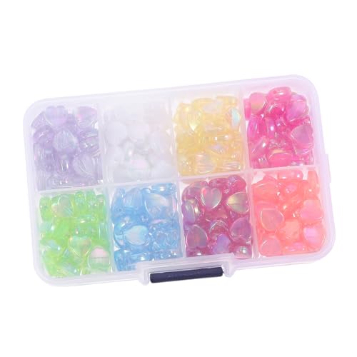 HIAKDOFT 320 Stück Teiliges Acryl Herz Perlen Bunt Umweltfreundlich Transparente Lose Schmuckperlen für DIY Armbänder und Halsketten Geeignet für Erwachsene Inklusive Aufbewahrungsbox von HIAKDOFT