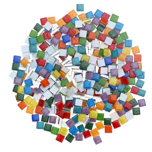 HIAKDOFT 360 Stück Teiliges Mosaikfliesen Bunte Glassteine für DIY Mosaik Kunsthandwerk Bastelset Umweltfreundlich Kratzfest Wasserfest für Heimdeko von HIAKDOFT