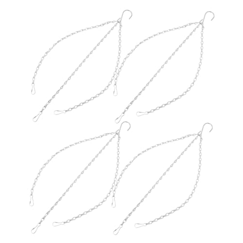 HIAKDOFT 4 STÜCKE Verstellbare Metallkette zum Aufhängen von Blumentöpfen Teiliges Weiß mit Haken für Blumenampeln Vogelhäuser Laternen und Pflanzgefäße Stabiles Design für Innen und Außen von HIAKDOFT