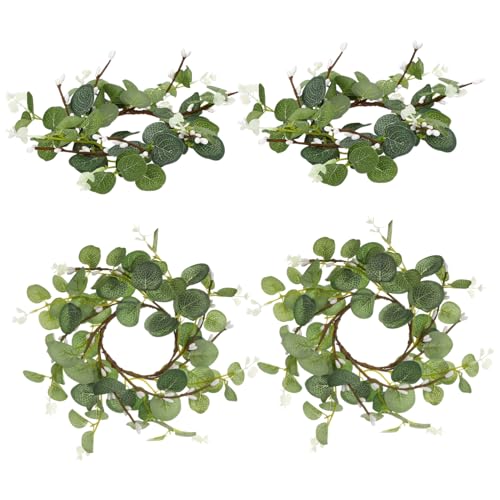 HIAKDOFT 4 Stück Eucalyptus Kerzenringe aus Realistische Tischdekoration für Stumpenkerzen Wreaths für Hochzeiten und Feiern für Valentinstag und Besondere Anlässe HIAKDOFT 4 Stück Eucalyptus Kerzenringe aus Realistische Tischdekoration für Stumpenkerzen Wreaths für Hochzeiten und Feiern für Valentinstag und Besondere Anlässe von HIAKDOFT