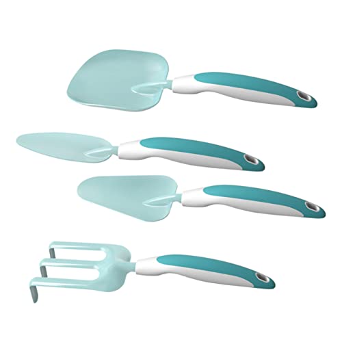 HIAKDOFT 4 Stück Gartenwerkzeug Set Teilig Praktische Rechen und Schaufeln Strapazierfähige Outdoor Pflanzwerkzeuge mit Ergonomischem Griff und Verschleißfest für Eltern Junge Mädchen von HIAKDOFT