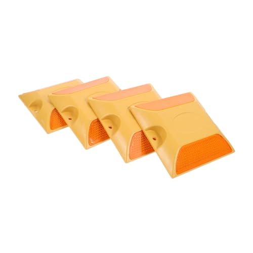 HIAKDOFT 4 Stück Reflektierende Kunststoff pufferplatte Doppelseitig Gelb Hohe Druckfestigkeit Langlebig Stoßdämpfend Geeignet für Autobahn geschwindigkeitsreduzierung und HIAKDOFT 4 Stück Reflektierende Kunststoff pufferplatte Doppelseitig Gelb Hohe Druckfestigkeit Langlebig Stoßdämpfend Geeignet für Autobahn geschwindigkeitsreduzierung und von HIAKDOFT