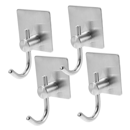 HIAKDOFT 4 Stück Teiliges Edelstahl Selbstklebend Wandhaken Starke Haftkraft Vielseitig für Kleidung Handtücher Schlüssel Moderne Klebehaken für Bad Schlafzimmer und Küche HIAKDOFT 4 Stück Teiliges Edelstahl Selbstklebend Wandhaken Starke Haftkraft Vielseitig für Kleidung Handtücher Schlüssel Moderne Klebehaken für Bad Schlafzimmer und Küche von HIAKDOFT