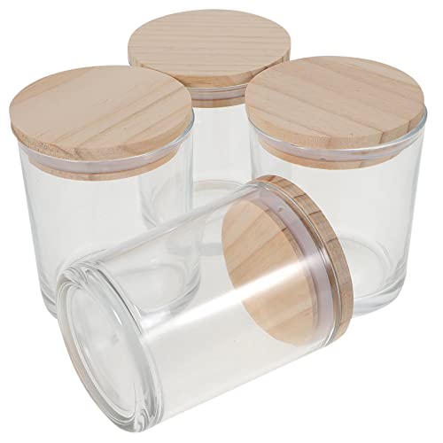 HIAKDOFT 4 Stück Teiliges Glas Kerzenglas mit Bambusdeckel Aromatherapie Duftkerzen Behälter Hitzebeständige Transparente Gefäße für Kerzen Gießen Dekorative Teelichthalter Vielseitig HIAKDOFT 4 Stück Teiliges Glas Kerzenglas mit Bambusdeckel Aromatherapie Duftkerzen Behälter Hitzebeständige Transparente Gefäße für Kerzen Gießen Dekorative Teelichthalter Vielseitig von HIAKDOFT