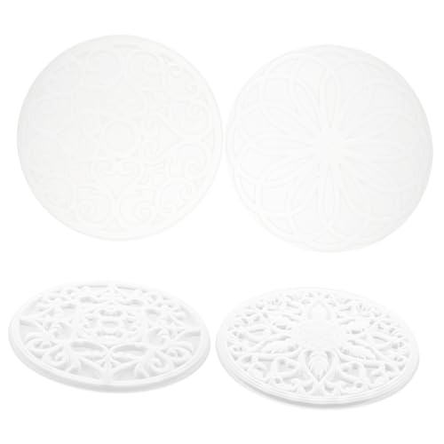 HIAKDOFT 4 Stück Teiliges Mandala Silikon Untersetzer Langlebige Epoxidharz Gießform Große Runde DIY Coaster Mold Hitzebeständig Leicht Entformbar für Handgefertigte Resin Projekte von HIAKDOFT
