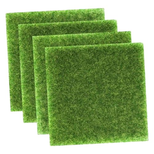 HIAKDOFT 4 Stück simulierte Grasmatte Fälschung Faux Greeny künstlicher Grasteppich Patch grüner Teppich kunstgras Artificial Grass gefälschte Grasmatte künstliche Grasmatte Rasen Plastik von HIAKDOFT