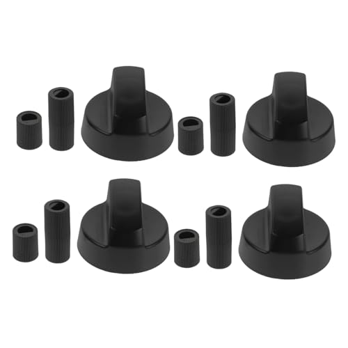 HIAKDOFT 4er Pack Gasherd Drehknöpfe mit Adaptern Kunststoff Ersatzknöpfe Kompatibel für Ofen Herd Kochfeld Vielseitig Einsetzbar von HIAKDOFT