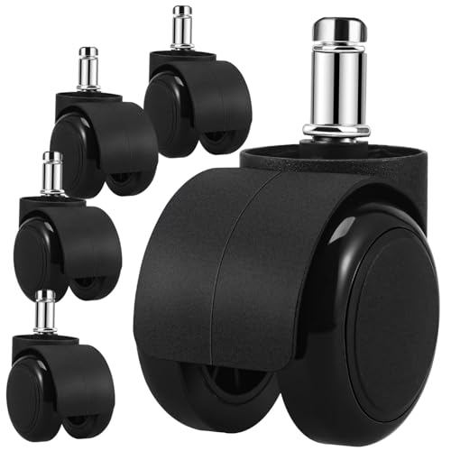 HIAKDOFT 5 Stück Leise Bürostuhlrollen Caster Wheels Schwerlast Möbelräder für Teppich und Vinylboden Sanfte Drehung Ersatz für Stuhl und Möbelbeine HIAKDOFT 5 Stück Leise Bürostuhlrollen Caster Wheels Schwerlast Möbelräder für Teppich und Vinylboden Sanfte Drehung Ersatz für Stuhl und Möbelbeine von HIAKDOFT
