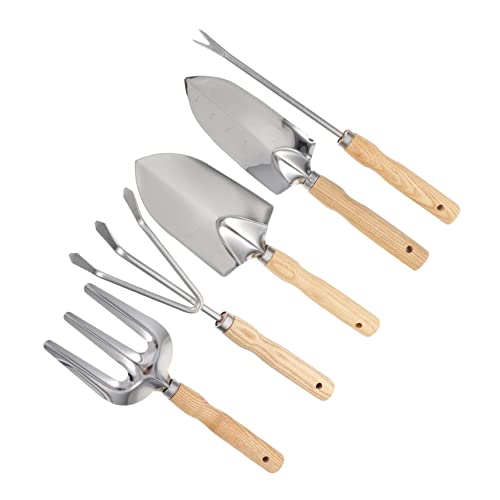 HIAKDOFT 5 Stück Teiliges Gartengeräte Set mit Edelstahl Schaufel Unkrautstecher und Rechen Kompakt Leicht Ergonomischer Holzgriff für Komfortable Gartenarbeit und Pflanzenpflege im Haus HIAKDOFT 5 Stück Teiliges Gartengeräte Set mit Edelstahl Schaufel Unkrautstecher und Rechen Kompakt Leicht Ergonomischer Holzgriff für Komfortable Gartenarbeit und Pflanzenpflege im Haus von HIAKDOFT