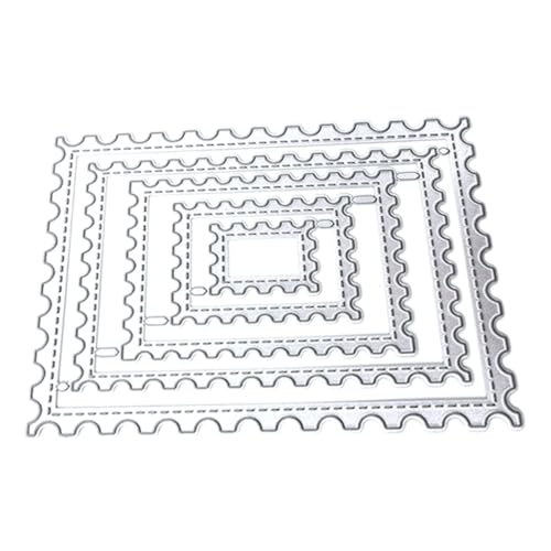 HIAKDOFT 5 Stück Teiliges Metall Stanzschablonen aus Robustem Kohlenstoffstahl Präzise Geschnittene Rechteckige Rahmen für DIY Papierbasteln Scrapbooking und Albumdekoration Modernes von HIAKDOFT