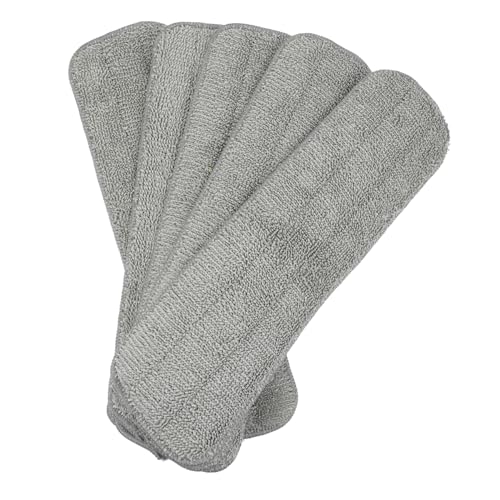 HIAKDOFT 5 Stück Teiliges Mikrofaser Mop Pads Wiederverwendbar Waschbar Ersatzbezug für Spray Wischmopp Hohe Wasseraufnahme Schnelltrocknend Kompatibel mit Flachmopp für Hartholz Fliesen von HIAKDOFT