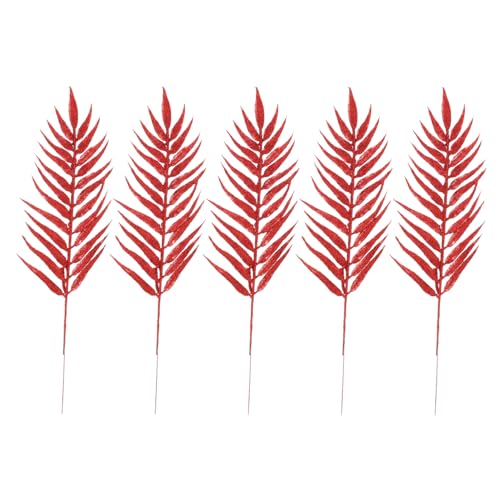 HIAKDOFT 5 Stück Teiliges Rote Weihnachtsdeko Glitzernde Kunstblätter Baumdekoration Party Leaves Decor für Weihnachtsbaum Fenster Tischdeko HIAKDOFT 5 Stück Teiliges Rote Weihnachtsdeko Glitzernde Kunstblätter Baumdekoration Party Leaves Decor für Weihnachtsbaum Fenster Tischdeko von HIAKDOFT