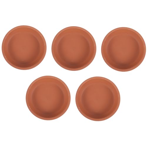 HIAKDOFT 5 Stück Teiliges Runde Untersetzer für Blumentöpfe aus Roter Dicke Pflanzenschalen mit Wasserfestem Boden rutschfest und Langlebig für Innen Außenpflanzen von HIAKDOFT