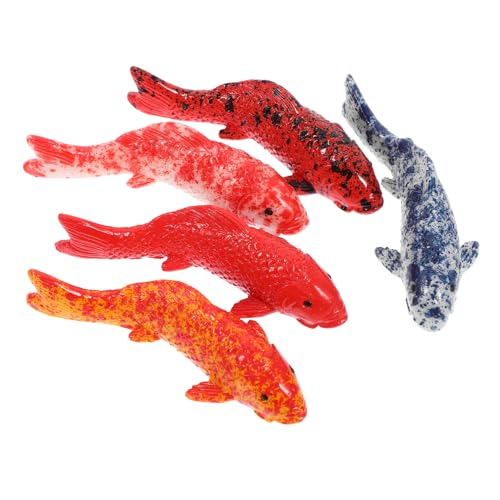 HIAKDOFT 5 Stück Teiliges Set Künstliche Fischfiguren Realistische Fischdekoration für Aquarien DIY Terrarium Koi Design Harz für Fischtanks und Terrarien von HIAKDOFT