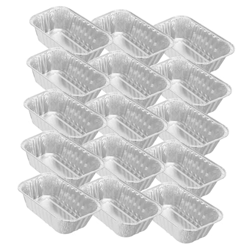 HIAKDOFT 50 Stück Aluminium Backformen Rechteckig Hitzebeständig Multifunktional für Brot Kuchen Party Picknick Lebensmittelaufbewahrung von HIAKDOFT