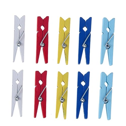 HIAKDOFT 5packungen Mini-holzklammer Aufbewahrungsklammer Fotoklammern Bunte Holzklammer Ordner Wäscheklammern Lackiert Naturholz Für Nägel Schnur Kleidung Heimdekoration Bastelprojekte von HIAKDOFT