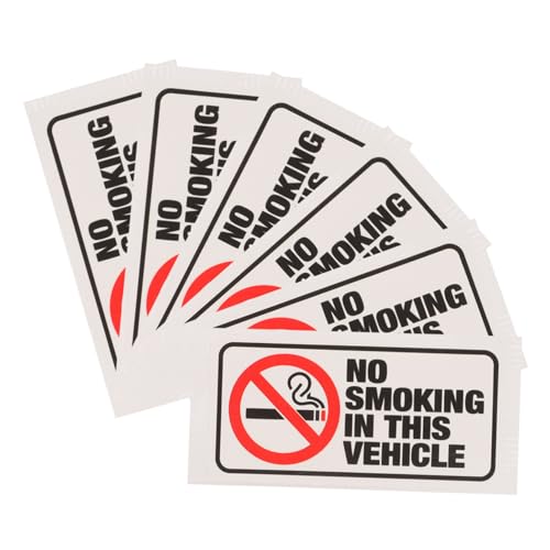 HIAKDOFT 6 Stck Nichtraucher Aufkleber Auto Warnschild Selbstklebend No Smoking Label für Fahrzeug Rauchverbot Hinweis Sticker Einfache Anbringung Geeignet HIAKDOFT 6 Stck Nichtraucher Aufkleber Auto Warnschild Selbstklebend No Smoking Label für Fahrzeug Rauchverbot Hinweis Sticker Einfache Anbringung Geeignet von HIAKDOFT