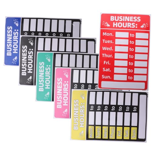 HIAKDOFT 6 Stück Teiliges Business Hours Schild mit Abwischbaren PVC Aufklebern Wetterfest und Uv Beständig Vielseitig Einsetzbar für Bank Geschäft Büro und Restaurant HIAKDOFT 6 Stück Teiliges Business Hours Schild mit Abwischbaren PVC Aufklebern Wetterfest und Uv Beständig Vielseitig Einsetzbar für Bank Geschäft Büro und Restaurant von HIAKDOFT