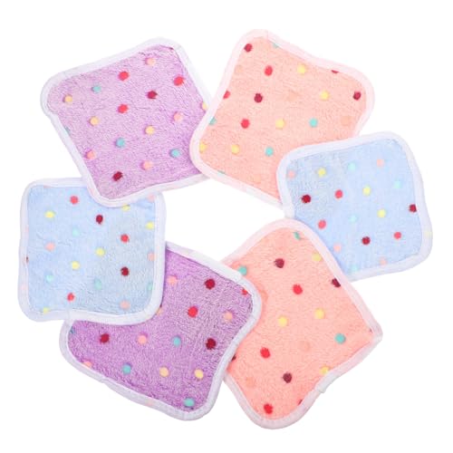 HIAKDOFT 6 Stück Teiliges Weiche Warme Kuscheldecken aus Fleece für Kleine Haustiere Wie Hamster und Meerschweinchen rutschfeste Nagermatten für Käfige Komfortable Schlafunterlage von HIAKDOFT