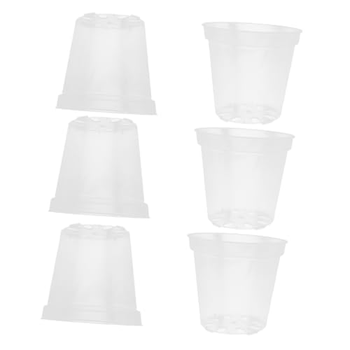HIAKDOFT 6 Stück Transparentes Blumentopf-Set Anlage Groß Indoor-töpfe Orchideentöpfe Mit Löchern Orchideen Blumentopf Geschlitzt Innenpflanzentöpfe Atmungsaktiv Netztöpfe Für Plastik von HIAKDOFT