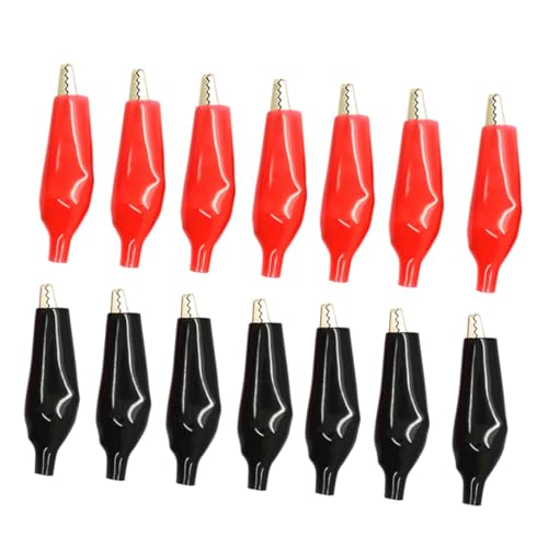 HIAKDOFT 60 Stück Teiliges Metall Krokodilklemmen mit Isolierhülle Elektrische Prüfklemmen Rot Schwarz für Batterie Auto DIY Elektrotechnik von HIAKDOFT
