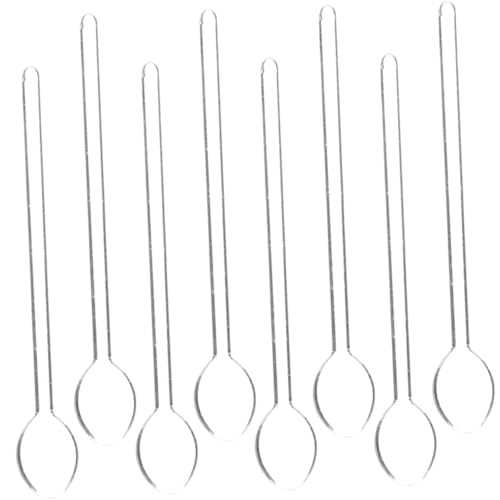 HIAKDOFT 8 Stück Teiliges Langer Klarer Glaslöffel Hitzebeständig Ergonomischer Griff Vielseitig als Suppen Dessert Espressolöffel für Haushalt und Gastronomie von HIAKDOFT
