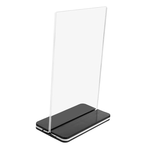 HIAKDOFT Acryl Menühalter Transparent Doppelseitig mit Stabiler Basis für Restaurant Büro Buffet Preisschild Aufsteller Displays von HIAKDOFT