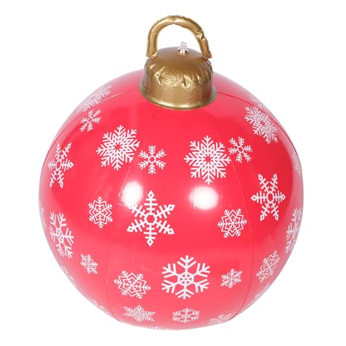 HIAKDOFT Aufblasbare Weihnachtskugel Großes Outdoor Deko Ornament Rote PVC Schneeflocken Weihnachtsdekoration Für Garten Party Festliche Atmosphäre von HIAKDOFT