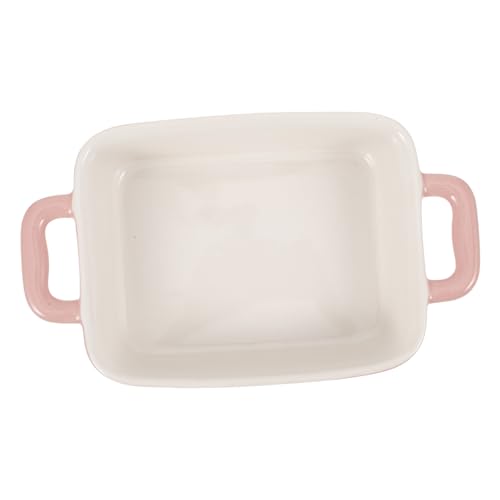 HIAKDOFT Backblech Rechteckig Mikrowellengeeignet Rosa Porzellan Backform Langlebig Hitzebeständig Gesund für Ofen und Backofen Geeignet von HIAKDOFT