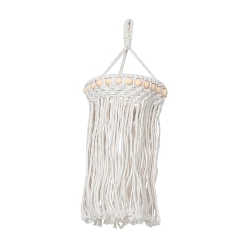 HIAKDOFT Boho Handgewebter Makramee Pendelleuchtenschirm aus Baumwollseil Dekorative Deckenlampe für Wohnzimmer Schlafzimmer Einfache Installation Vielseitig für Wohnräume Geeignet von HIAKDOFT